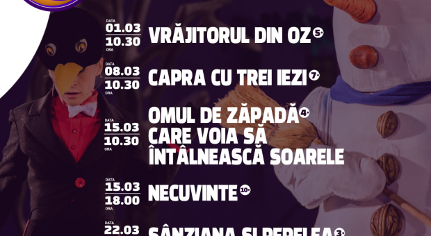 Primăvara începe cu spectacole speciale și o super premieră la Teatrul ”Gulliver”